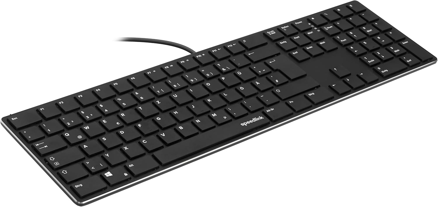 Speedlink - Riva Slim Metal Scissor Keyboard, Black - Nordic Layout