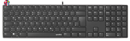 Speedlink - Riva Slim Metal Scissor Keyboard, Black - Nordic Layout