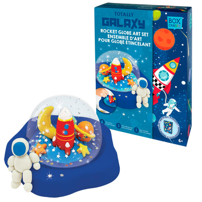 Box Candiy Totally Galaxy raketballonkunstset, 11-delige glitterkamerset, bouw je eigen kunst en handwerk voor kinderen, pedagogisch, vanaf 6 jaar