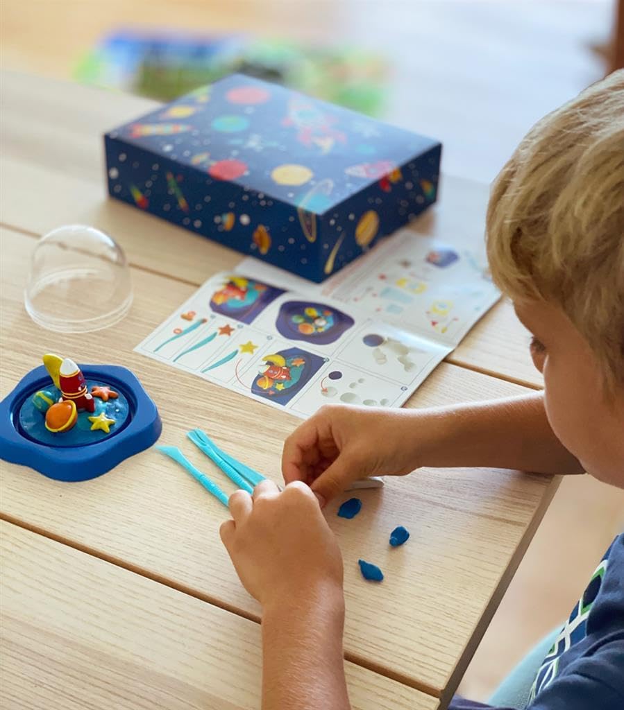 Box Candiy Totally Galaxy raketballonkunstset, 11-delige glitterkamerset, bouw je eigen kunst en handwerk voor kinderen, pedagogisch, vanaf 6 jaar