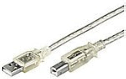 MicroConnect USB2.0 A-B 1 m m-m - USB-kabel (USB A, USB B, mannelijk/mannelijk, recht, transparant