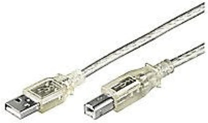 MicroConnect USB2.0 A-B 1 m m-m - USB-kabel (USB A, USB B, mannelijk/mannelijk, recht, transparant