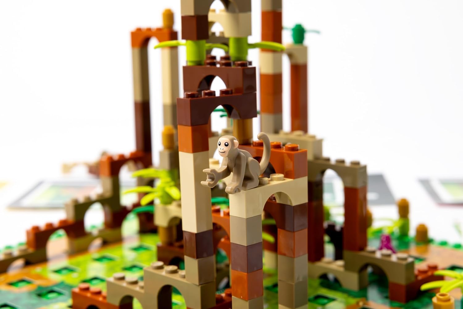 Dotted Games - Monkey Palace: A LEGO® Board Game - Build Your Way to the Victory Brick! Fun Family Brick Game for Kids & Adults, Ages 10, 2-4
