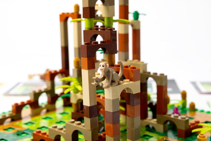 Dotted Games - Monkey Palace: A LEGO® Board Game - Build Your Way to the Victory Brick! Fun Family Brick Game for Kids & Adults, Ages 10, 2-4