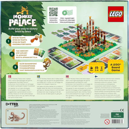 Dotted Games - Monkey Palace: A LEGO® Board Game - Build Your Way to the Victory Brick! Fun Family Brick Game for Kids & Adults, Ages 10, 2-4