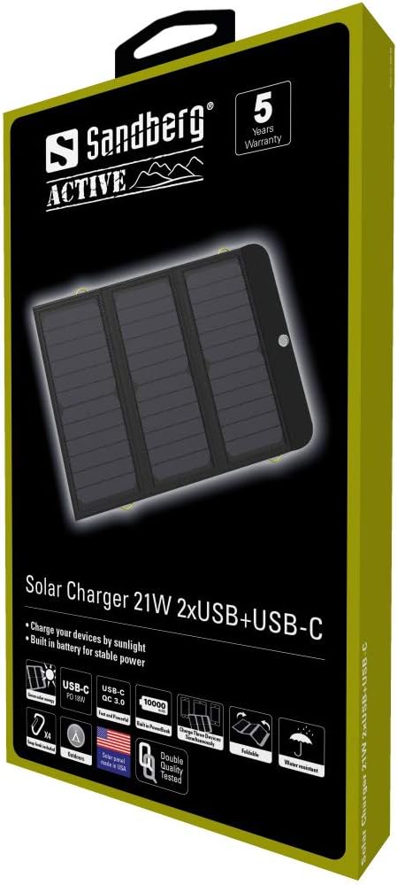 Sandberg - Solar Charger 21W 2Xusb Usb-C
