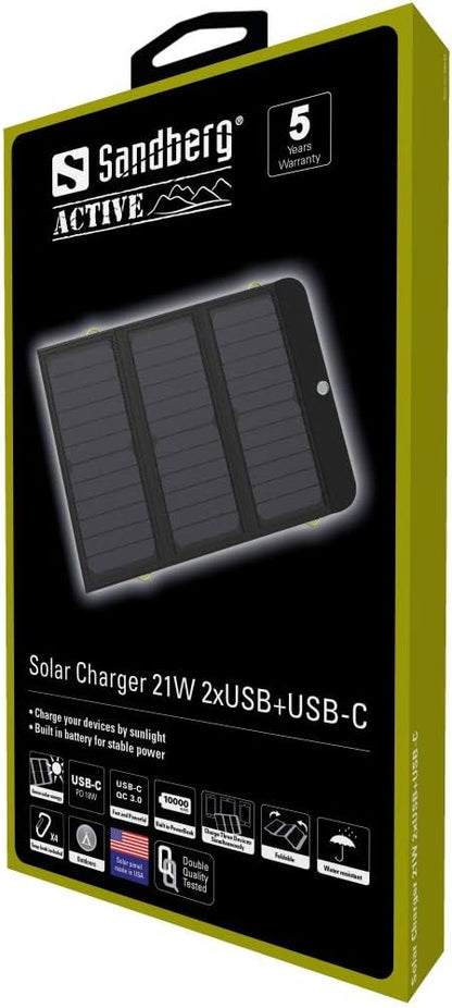Sandberg - Solar Charger 21W 2Xusb Usb-C