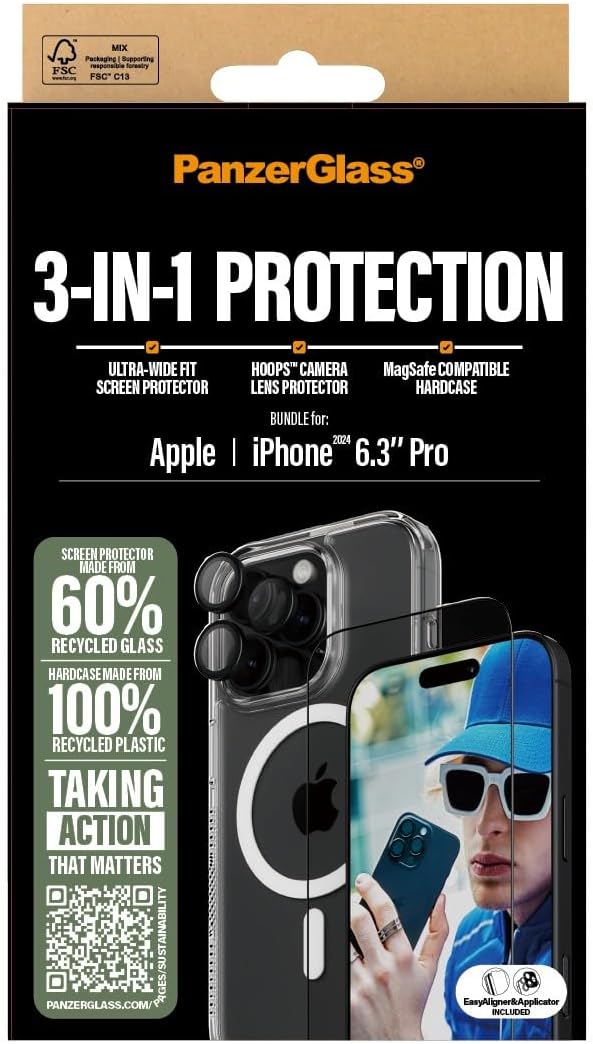 PanzerGlass ® 3-in-1 Protection Bundle iPhone 16 Pro