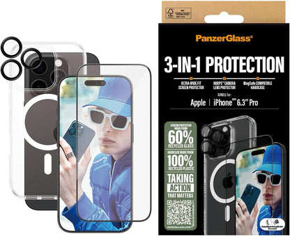 PanzerGlass ® 3-in-1 Protection Bundle iPhone 16 Pro