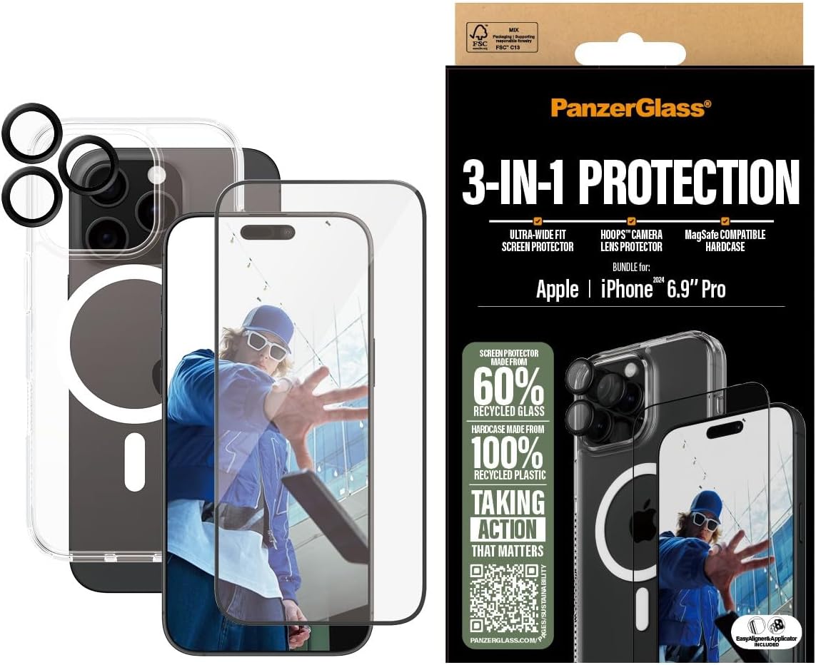 PanzerGlass iPhone 16 Pro Max 3-in-1 Protection Bundle