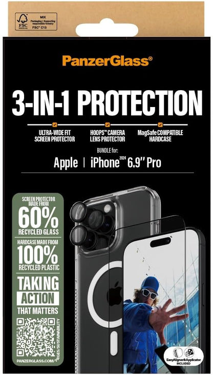 PanzerGlass iPhone 16 Pro Max 3-in-1 Protection Bundle