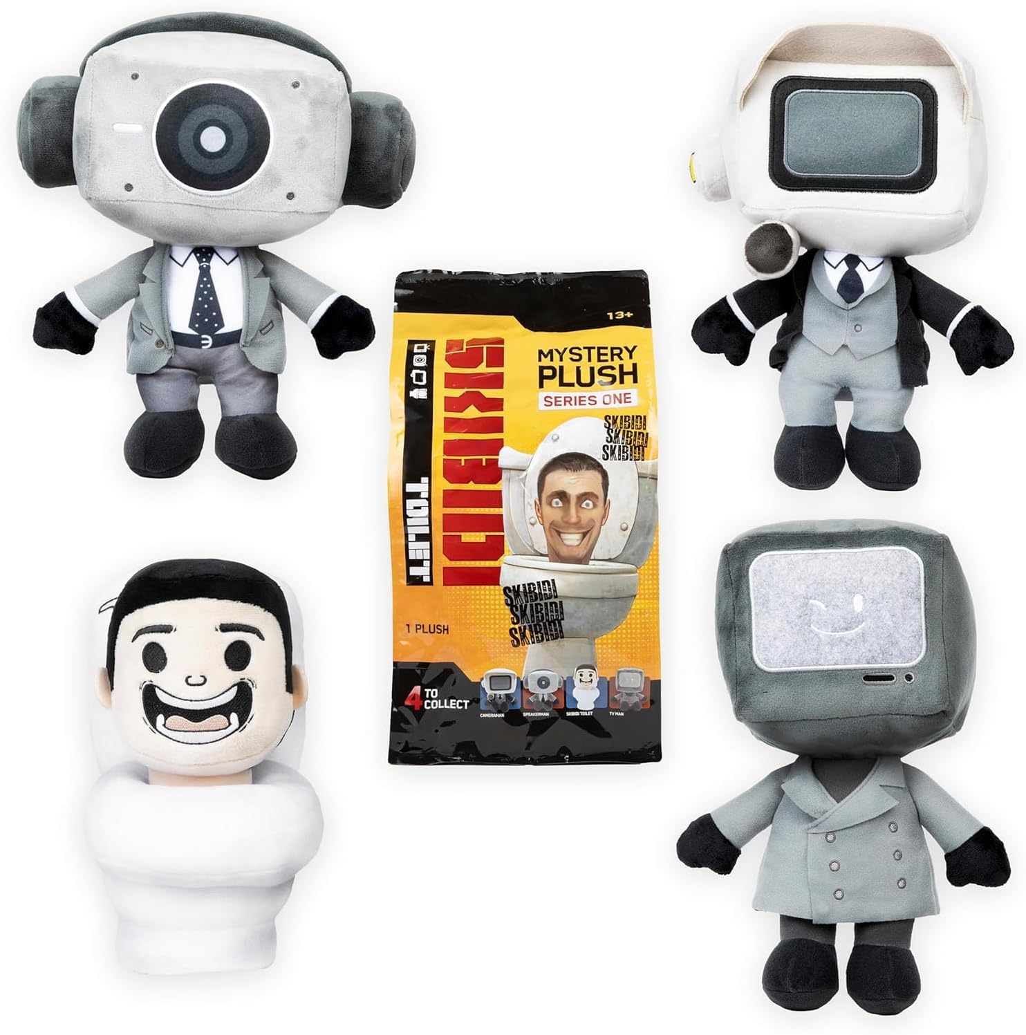 SKIBIDI 1320 Large PDQ Mystery Figures Plush, All-New Collectibles, Officially Licensed Toilet Merch, Multicolour