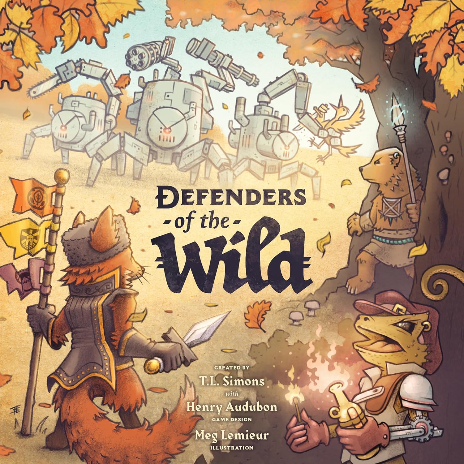 Defenders of The Wild - Fantasy Area Control Board Game, Card Driven Co-Op Game of Animals Against Machines, Age 14+, 1-4 Players