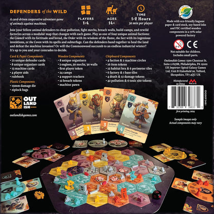 Defenders of The Wild - Fantasy Area Control Board Game, Card Driven Co-Op Game of Animals Against Machines, Age 14+, 1-4 Players