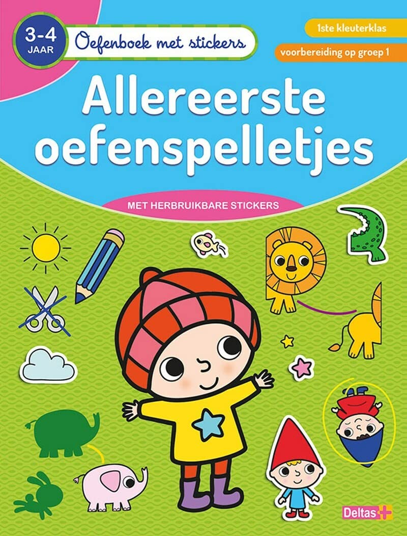 Oefenboek met stickers - Allereerste oefenspelletjes (3-4 j.