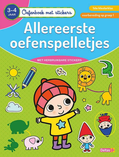 Oefenboek met stickers - Allereerste oefenspelletjes (3-4 j.
