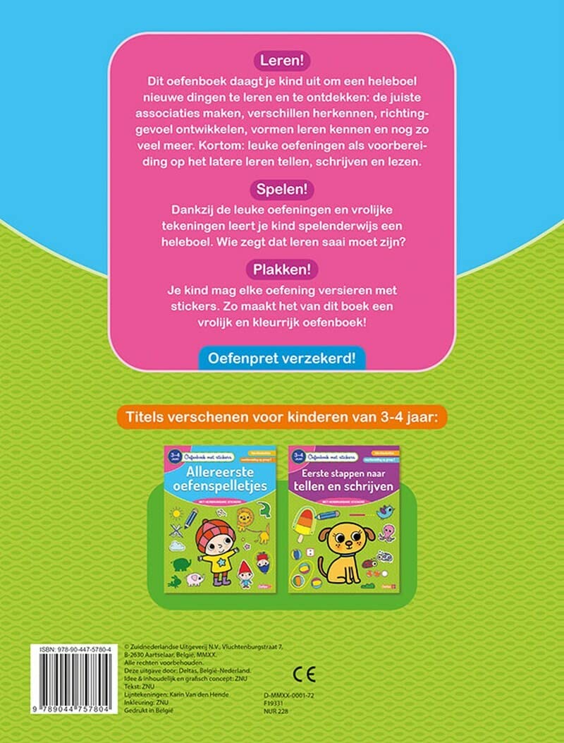 Oefenboek met stickers - Allereerste oefenspelletjes (3-4 j.