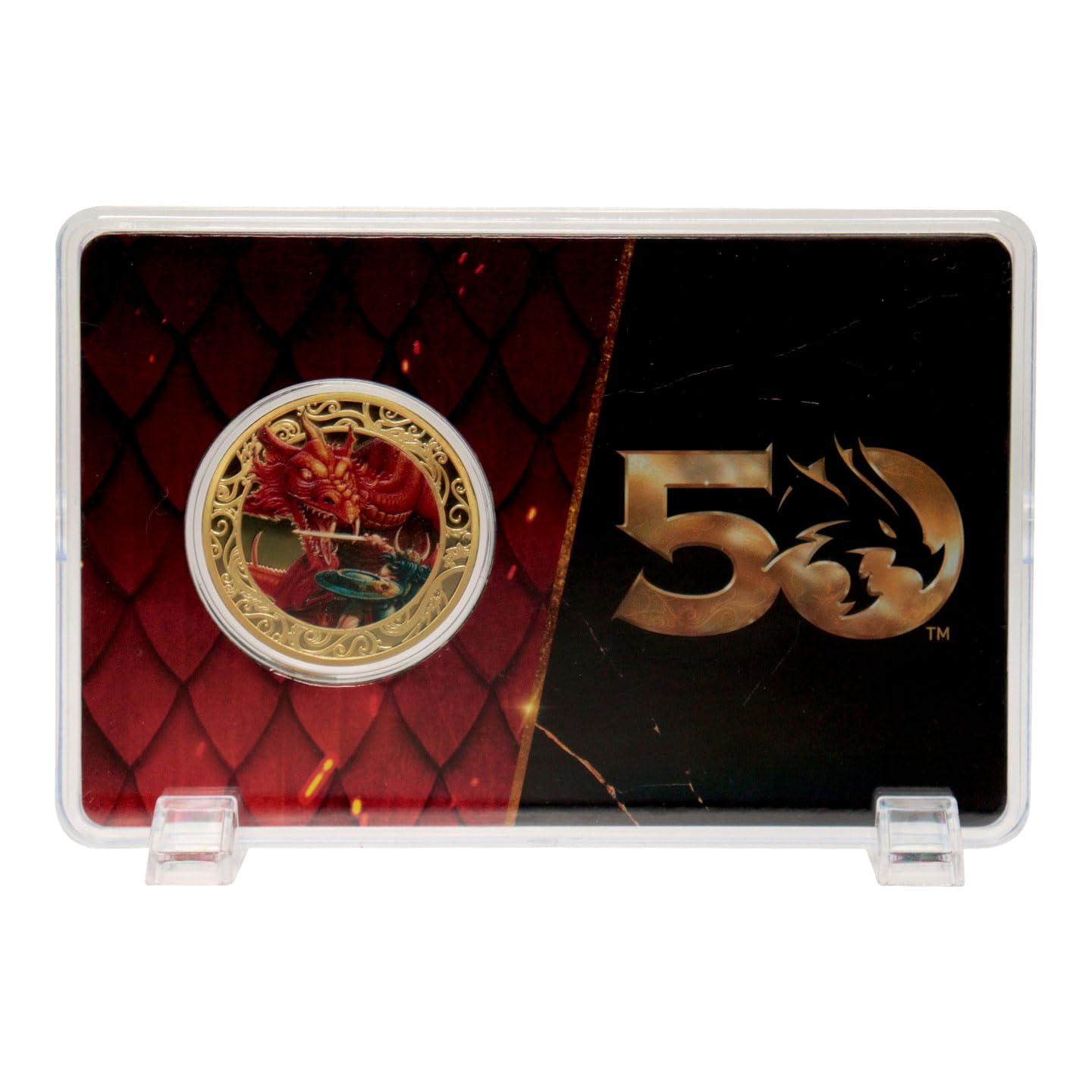 Dungeons & Dragons - Moneta placcata in oro 24 carati per 50° anniversario con stampa a colori