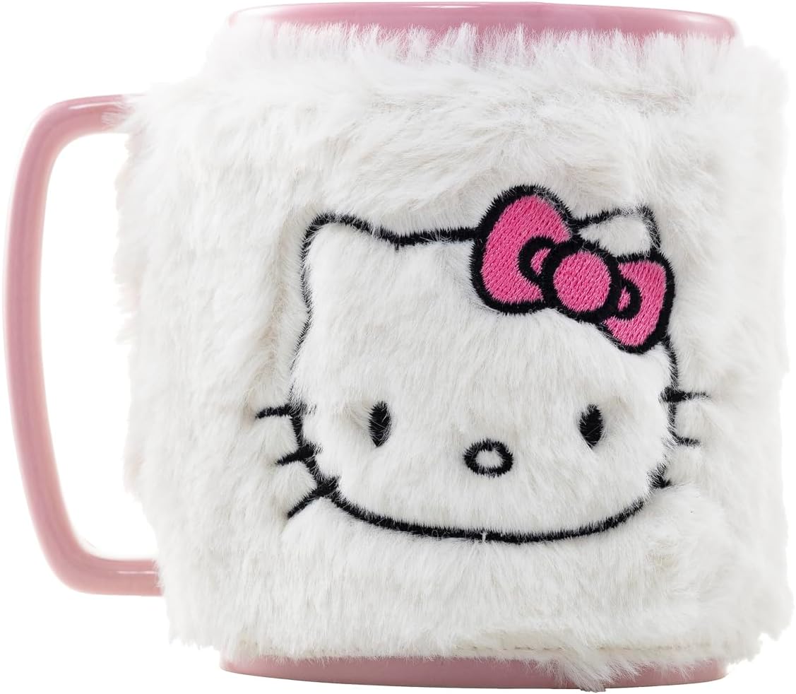 Hello-Kitty-Tasse Mit Pelzigem Band, 440 Ml