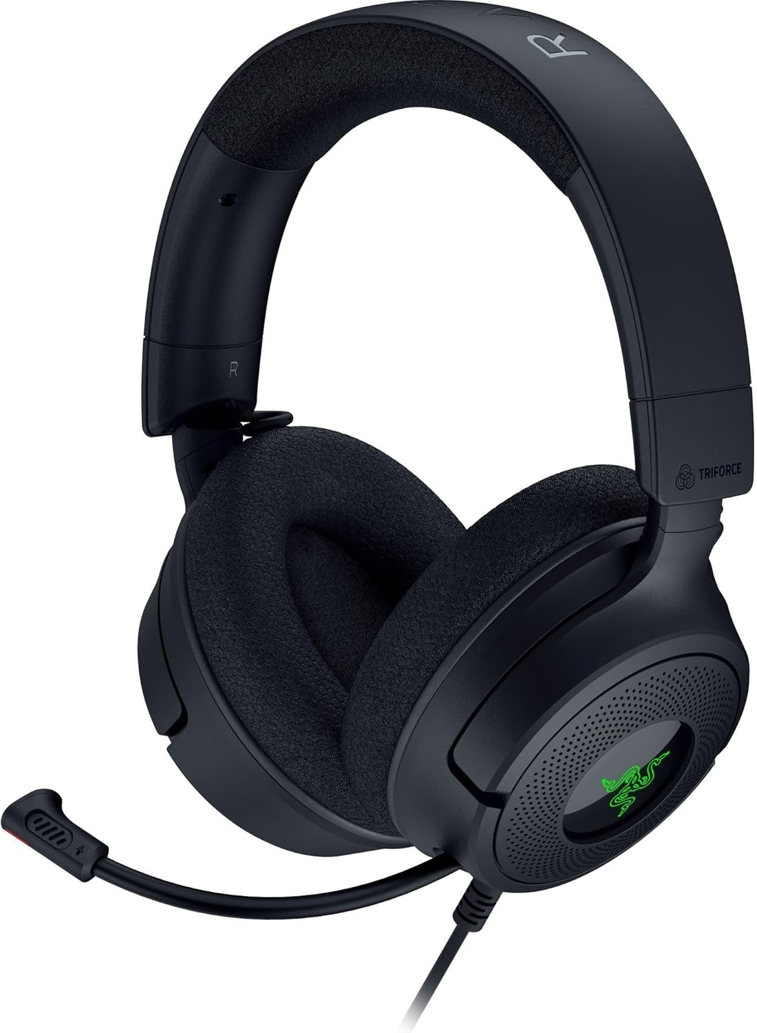 Razer Kraken V4 X - Wired PC Gaming Headset (TriForce 40mm Drivers, Retractable Cardioid Mic, 7.1 Surround Sound, Chroma RGB, for PC - console & phones via USB-C) Black
