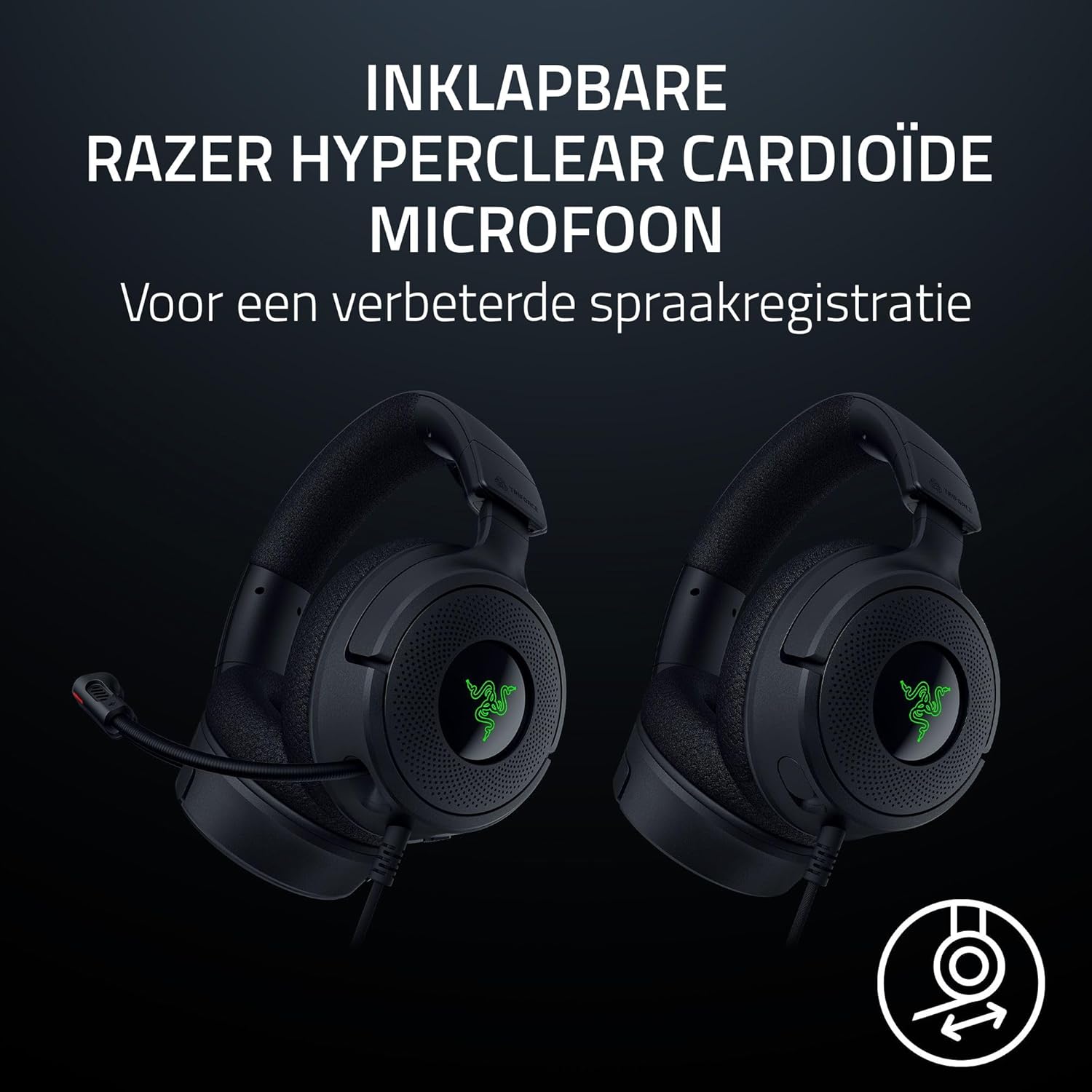 Razer Kraken V4 X - Wired PC Gaming Headset (TriForce 40mm Drivers, Retractable Cardioid Mic, 7.1 Surround Sound, Chroma RGB, for PC - console & phones via USB-C) Black