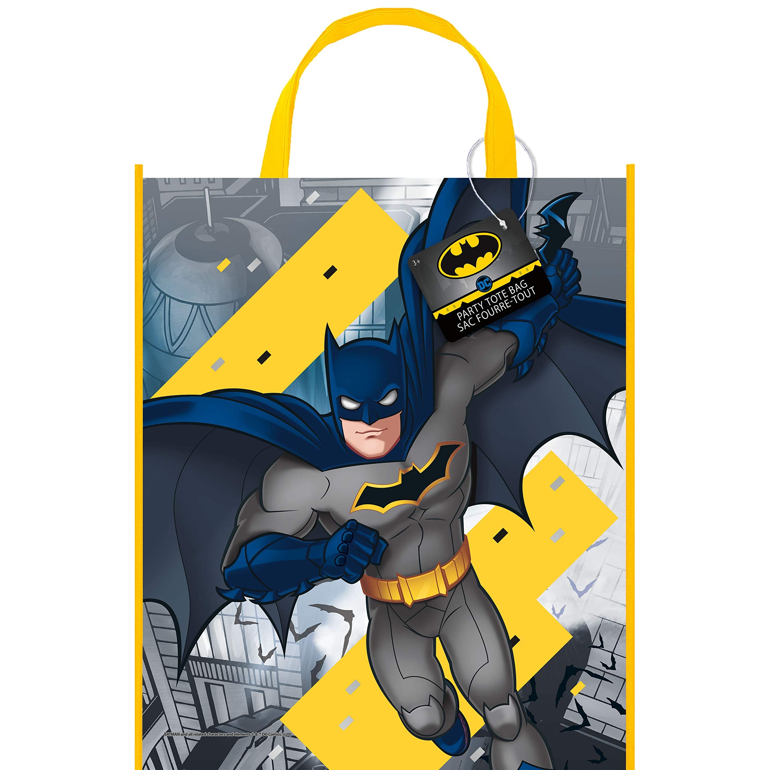 Unique Tote Bag-13" X 11" | Batman | 1 Pc Borsa Grande in Plastica per Feste-Festa 33 cm x 28 cm, Cartone animato, Multicolore, S, 77532 Borsa tote