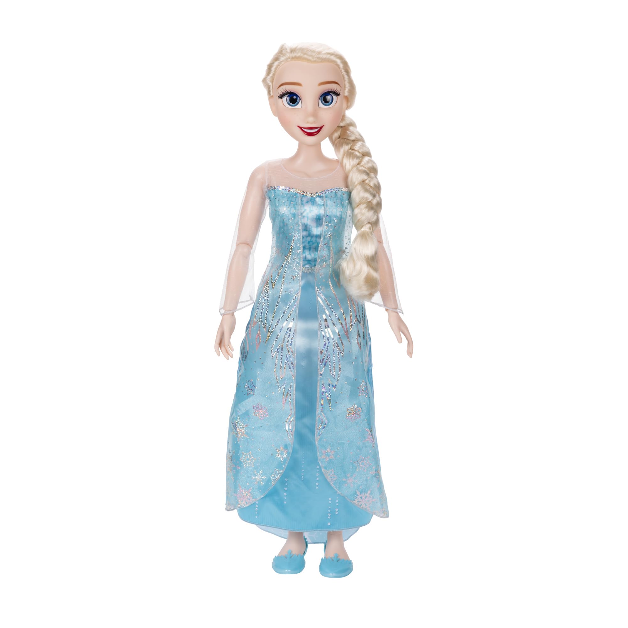 Disney Frozen Playdate Elsa Doll 32"/ 81cm by Jakks Pacific, Fully Poseable Princess Doll with 11 Points of Articulation, Includes Hairbrush and Popout Accessories