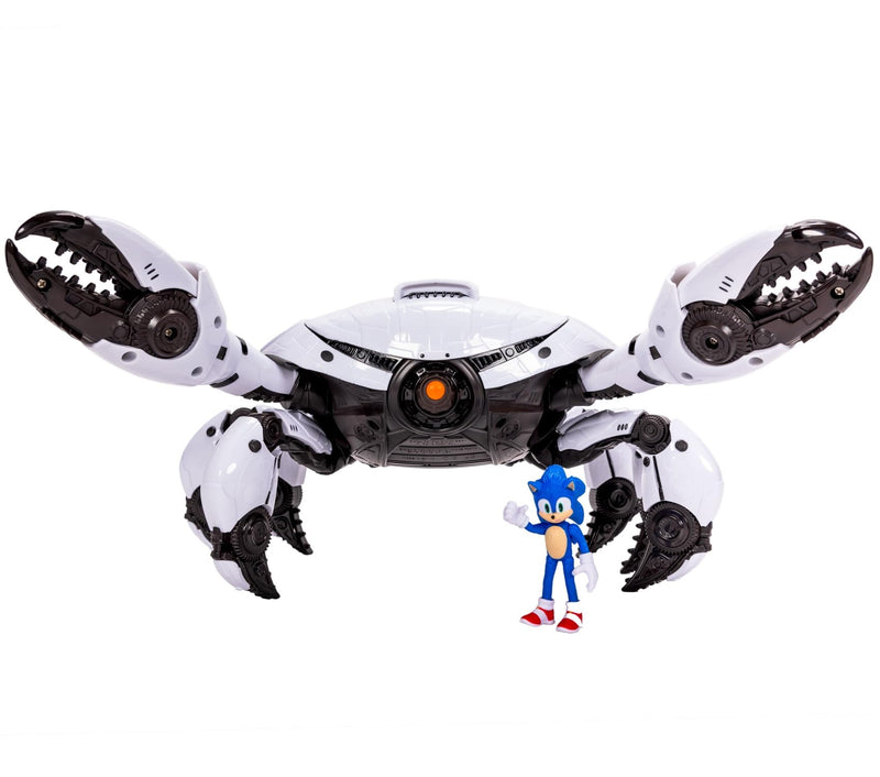 Sonic 3 The Hedgehog - Sega Officiële Licentie - Boxed Set Sonic en Crab Robot Gelede Actie Figuren - Trapdoor - Tanggrepen - Verzamelobject - Vanaf 3 Jaar Oud