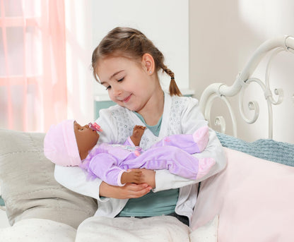 Baby Annabell Active Leah 706640-43cm Doll with Soft Cuddly Body and Realistic Features & Sounds - Includes Clothing & Accessories - Require 3 AAA Batteries (Not Included) - For Kids From 3+ Years