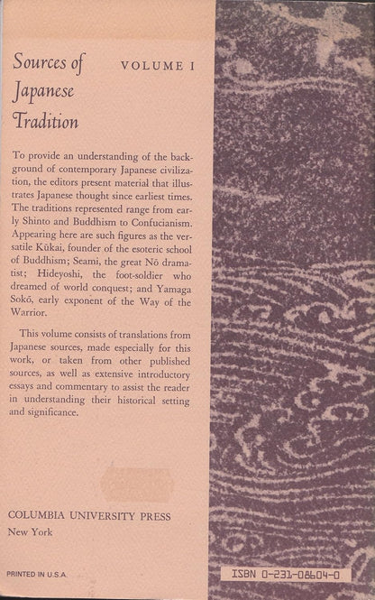 Sources of Japanese Tradition