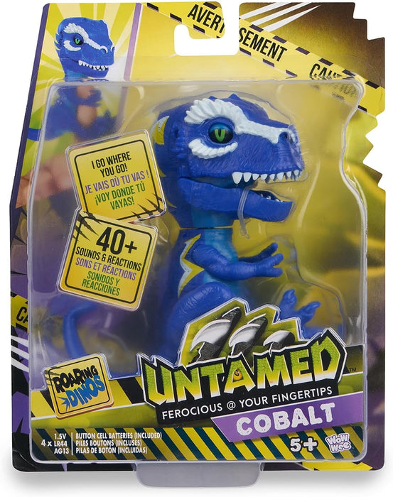 Untamed Roaring Dinos Interactive T-Rex, Cobalt (Blue), 40+ Sounds and Reactions, Dinosaur Responds to Touch (Ages 5+)