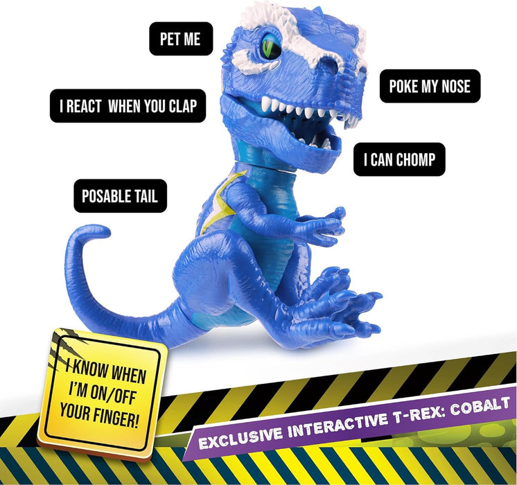 Untamed Roaring Dinos Interactive T-Rex, Cobalt (Blue), 40+ Sounds and Reactions, Dinosaur Responds to Touch (Ages 5+)