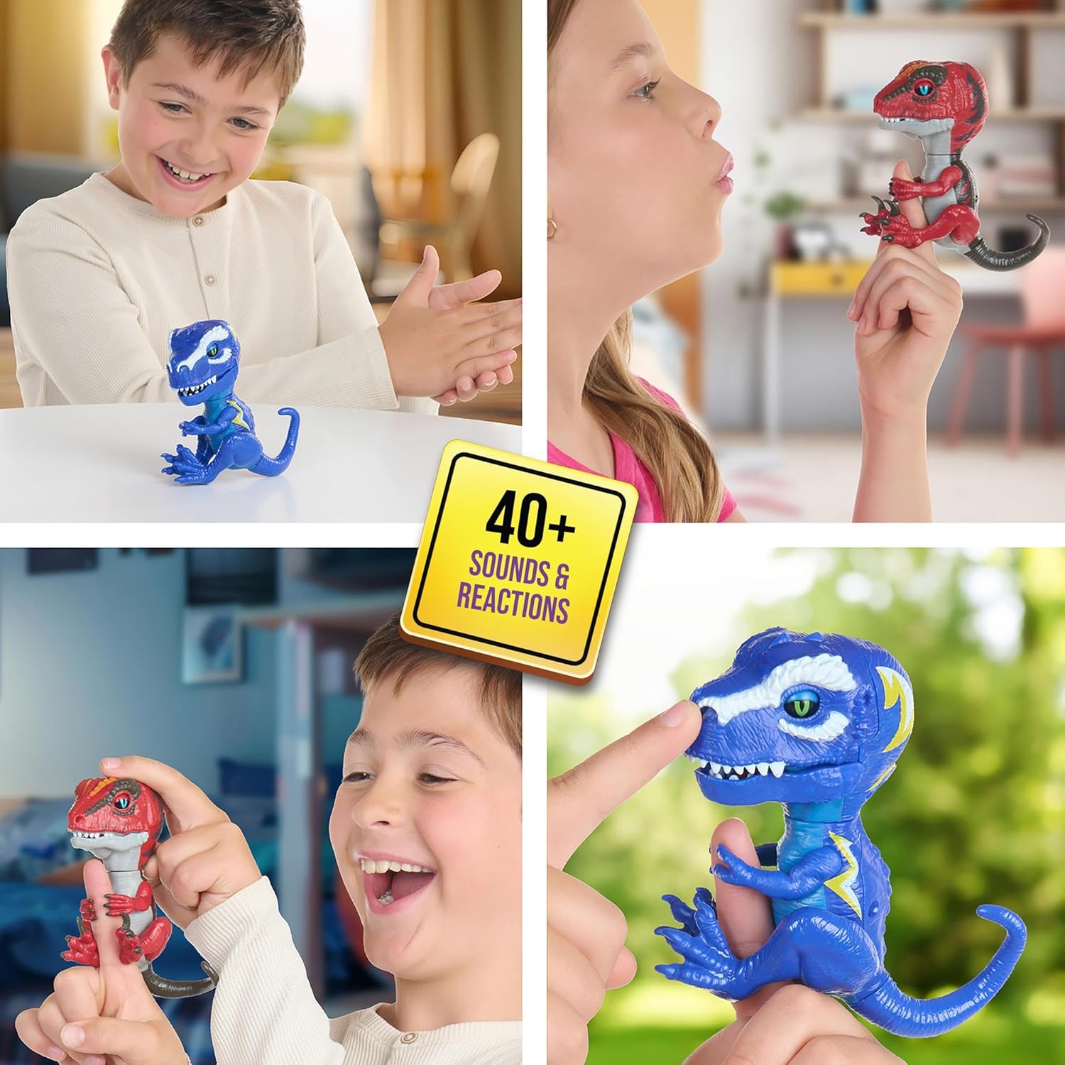 Untamed Roaring Dinos Interactive Raptor, Slash (Red), 40+ Sounds and Reactions, Dinosaur Responds to Touch (Ages 5+