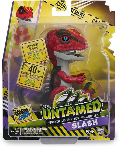 Untamed Roaring Dinos Interactive Raptor, Slash (Red), 40+ Sounds and Reactions, Dinosaur Responds to Touch (Ages 5+