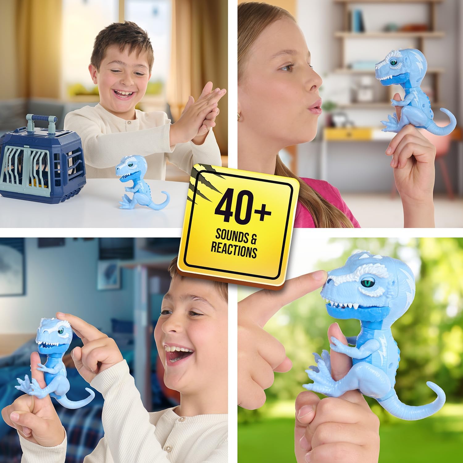 Untamed Jailbreak Playset with 1 Exclusive Interactive T-Rex, Shiver (Light Blue), Dinosaur Cage and Carrying Case (Ages 5+
