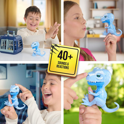 Untamed Jailbreak Playset with 1 Exclusive Interactive T-Rex, Shiver (Light Blue), Dinosaur Cage and Carrying Case (Ages 5+