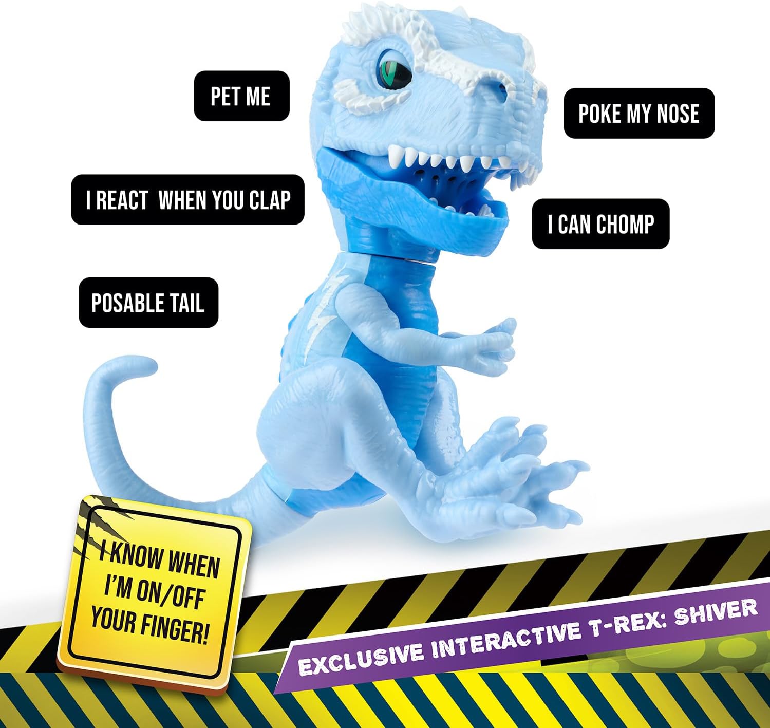Untamed Jailbreak Playset with 1 Exclusive Interactive T-Rex, Shiver (Light Blue), Dinosaur Cage and Carrying Case (Ages 5+
