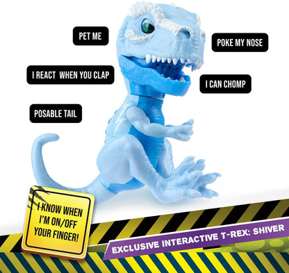 Untamed Jailbreak Playset with 1 Exclusive Interactive T-Rex, Shiver (Light Blue), Dinosaur Cage and Carrying Case (Ages 5+