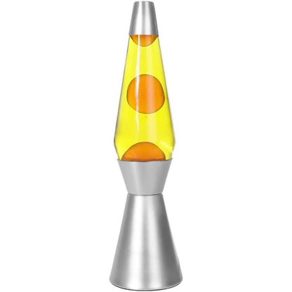 ITOTAL Lavalampe Basis Silber, Flüssigkeit Orange/Gelb
