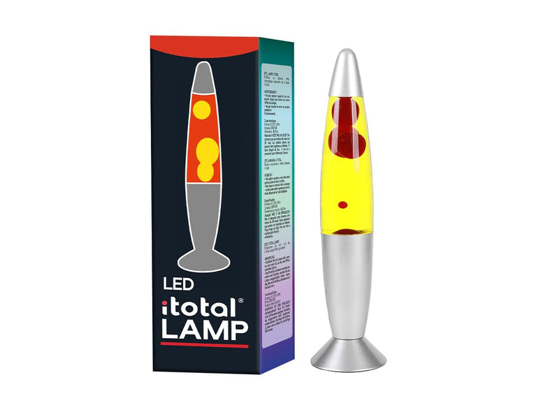 Itotal - Led Lava Lamp With Red Light, White Wax And Silver Base - Red (1270393)