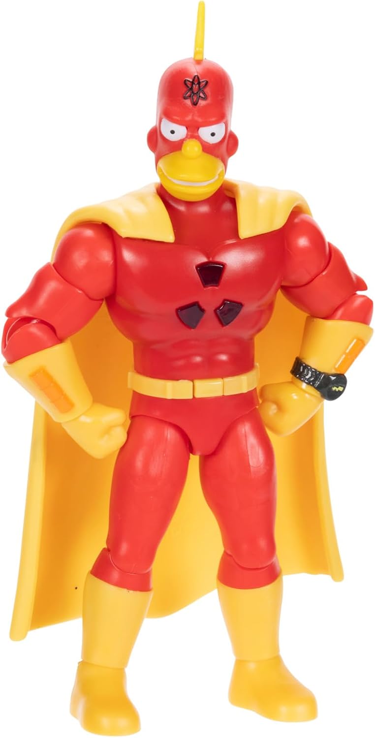 The Simpsons 12.7cm Premium Radioactive Man Collectable Action Figure by JAKKS Pacific, Articulated Action Figure with Light Up Chest, Collector's Display Packaging