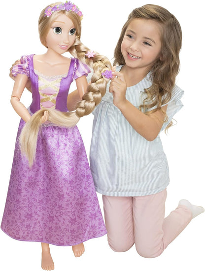 Disney Princess Rapunzel Doll Playdate 32” / 81 cm Tall & Poseable, My Size Articulated Doll in Purple Dress, Comes with Brush to Comb Her Long Golden Hair, Flower Garland Hairband & Hair Pins Rapunzel 2022