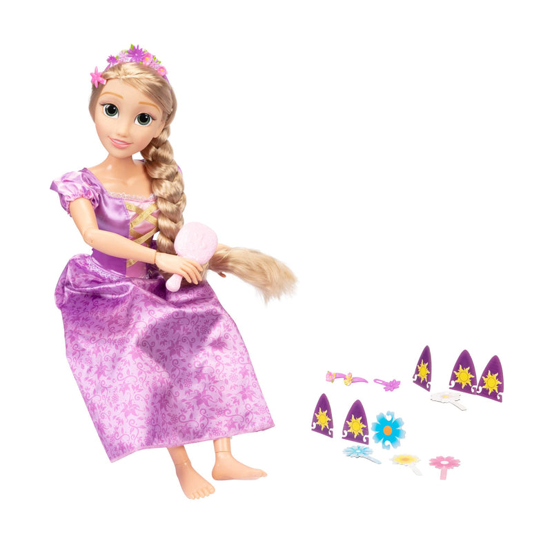 Disney Princess Rapunzel Doll Playdate 32” / 81 cm Tall & Poseable, My Size Articulated Doll in Purple Dress, Comes with Brush to Comb Her Long Golden Hair, Flower Garland Hairband & Hair Pins Rapunzel 2022
