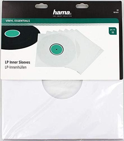 Hama Binnenhoezen voor vinylplaten, 10 stuks (met transparant kijkvenster) vinyl LP-hoes, beschermhoes