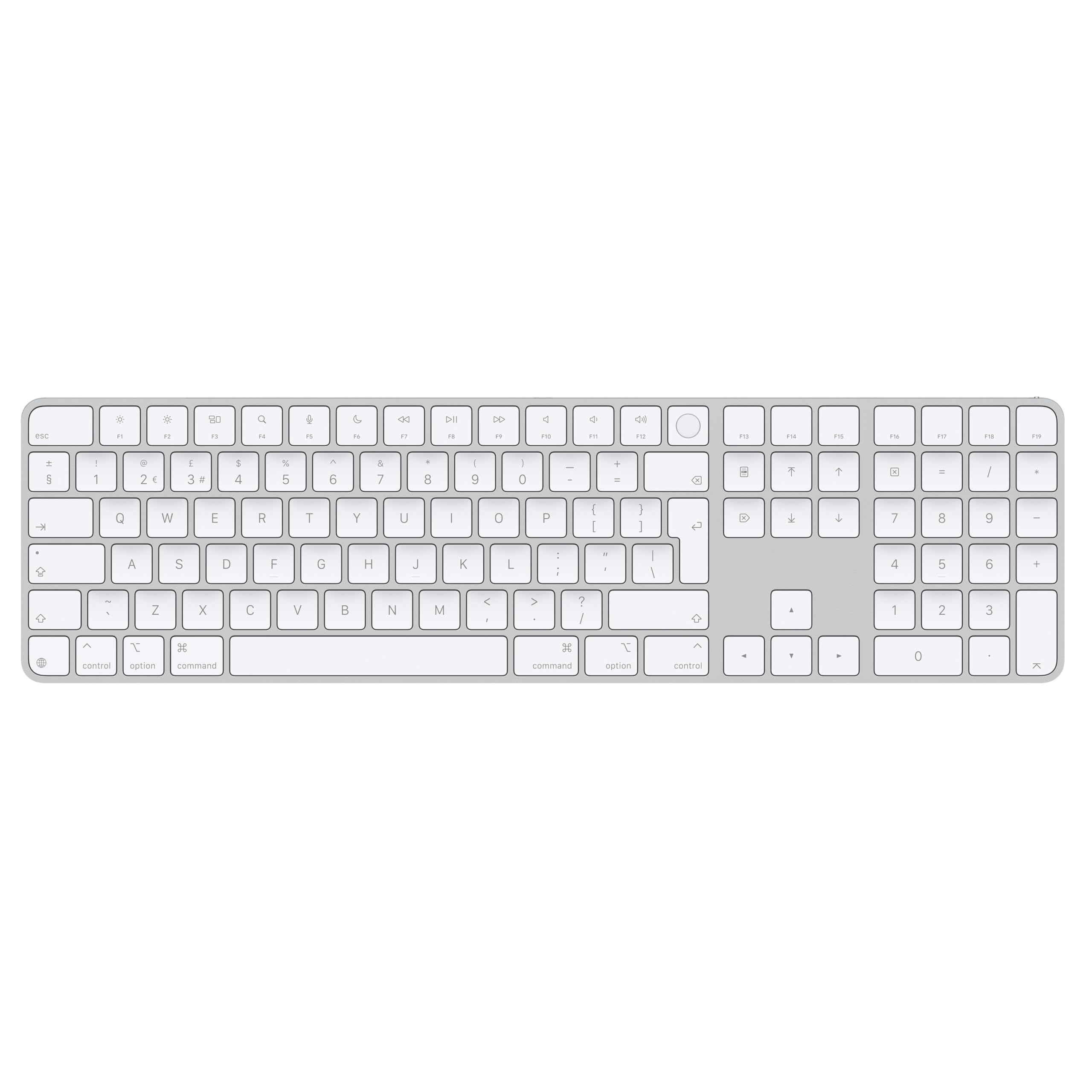 Apple Magic Keyboard With Touch Id And Numeric Keypad - Keyboard - Usb-C - Wireless - Bluetooth - Qwerty - Uk - White Ke