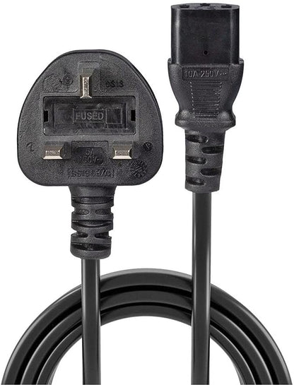 LINDY 10m UK Mains 3 Pin Plug to IEC C13 Power Cable