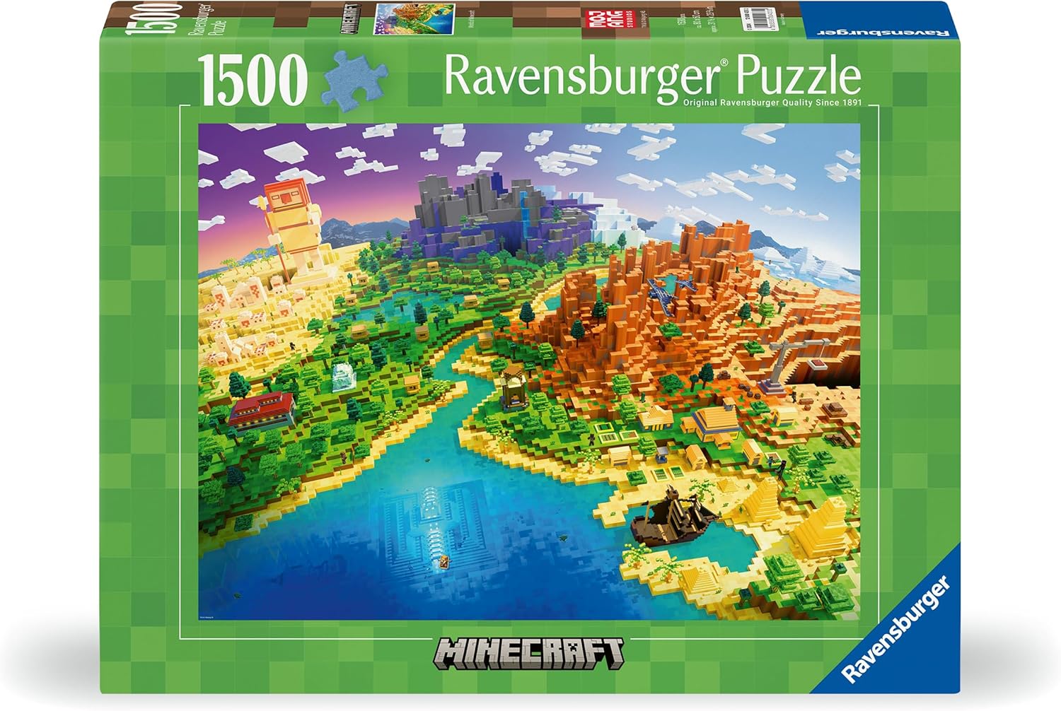 Ravensburger Puzzle 12000433 - World of Minecraft - 1500 Teile Minecraft Puzzle für Erwachsene und Kinder ab 14 Jahren