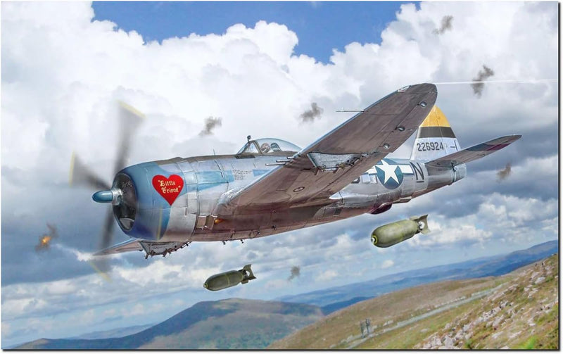 Italeri 2835 1:48 P-47D Thunderbolt (E.T.O.) - Modellbau, Bausatz, Standmodellbau, Basteln, Hobby, Kleben, Plastikbausatz, detailgetreu, Mehrfarbig