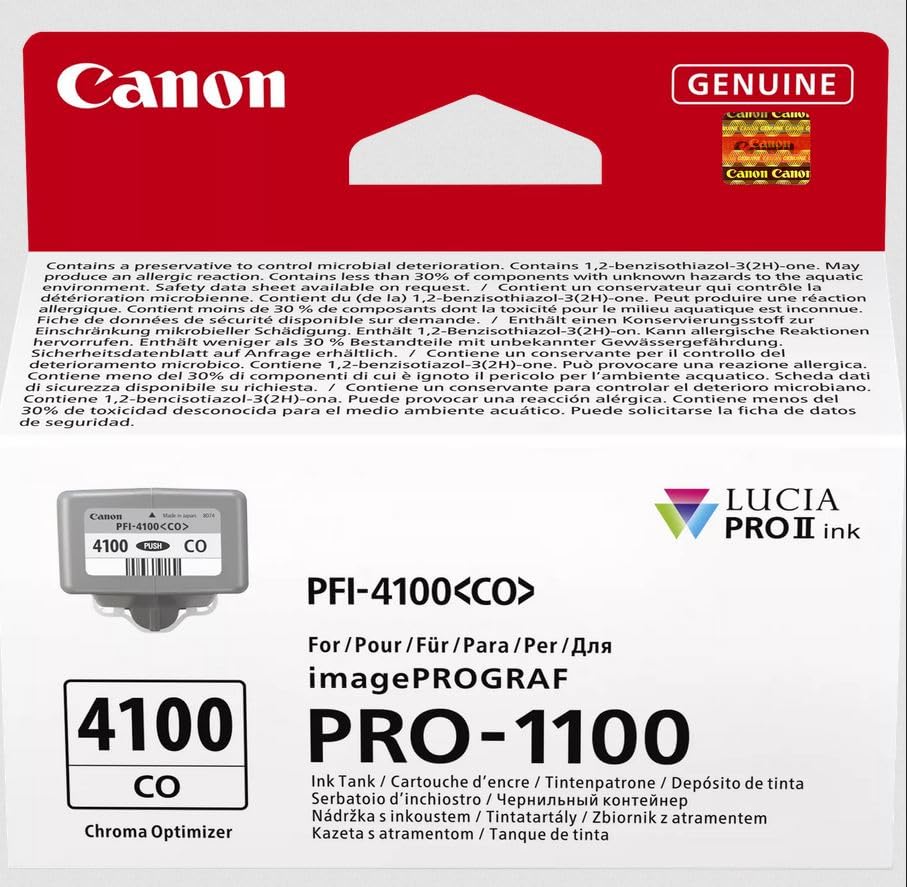 Canon PFI-4100CO Genuine Printer Ink Cartridge - High Performance & Fade Resistant Ink (1 x Chroma Optimizer Cartridge) - Compatible with imagePROGRAF PRO-1100