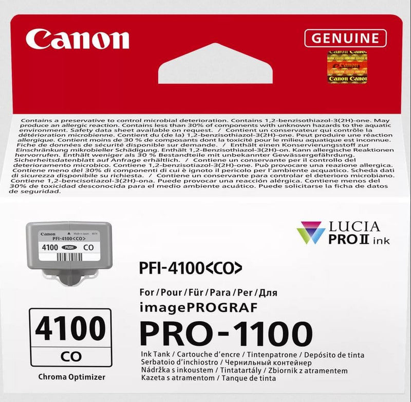 Canon PFI-4100CO Genuine Printer Ink Cartridge - High Performance & Fade Resistant Ink (1 x Chroma Optimizer Cartridge) - Compatible with imagePROGRAF PRO-1100
